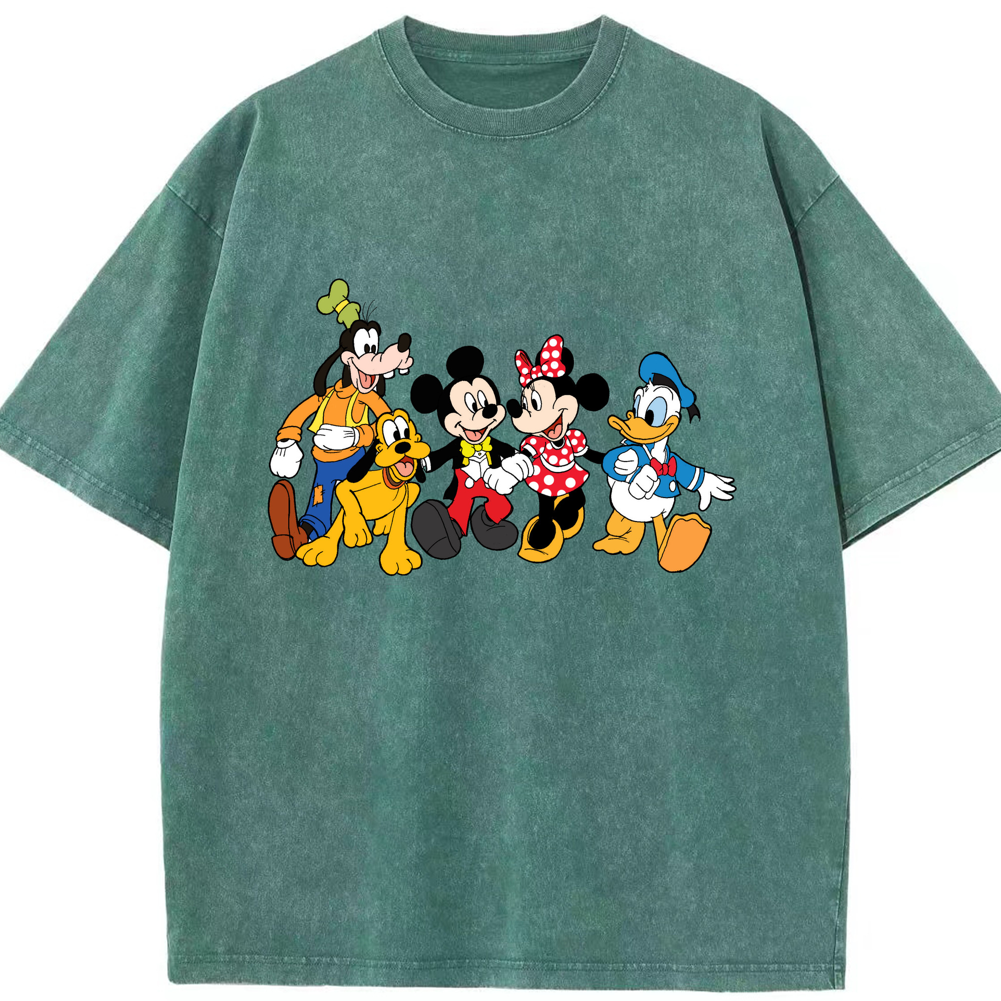 （画像用） ミッキーマウス Mickey Mouse 綿100% ヴィンテージ風 半袖Tシャツ（フロントプリント）